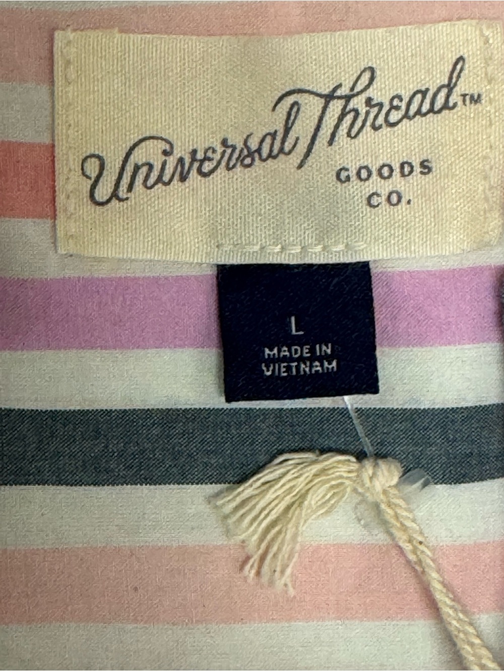 Universal Thread by Target Women’s Large Pink Striped Cotton Relaxed Fit Crop To - Picture 10 of 11